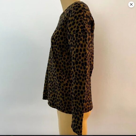 Loft Women’s Brown Black Animal Print Shirt Size Medium Petite - Picture 4 of 9